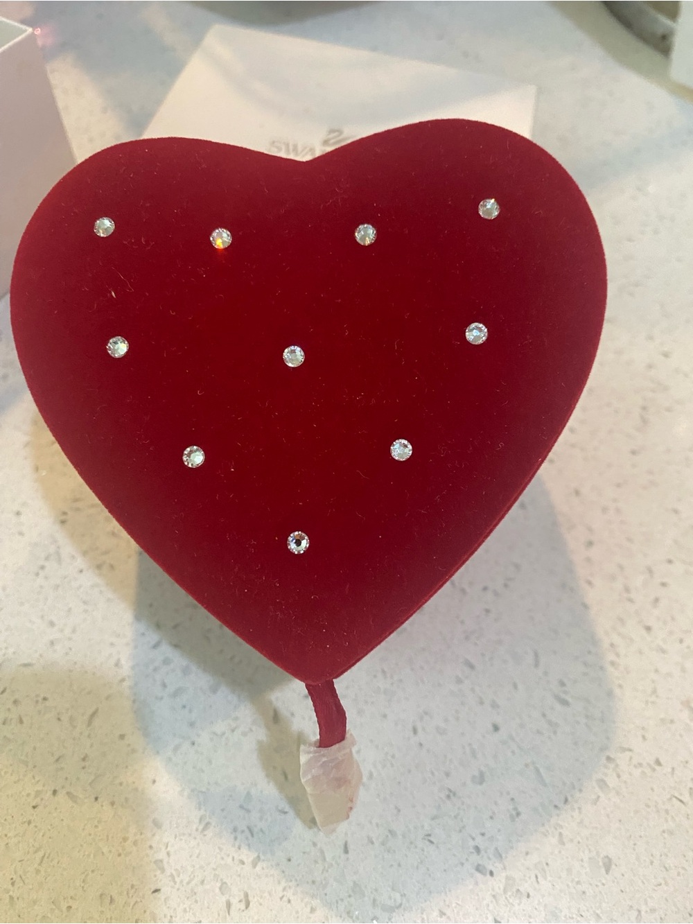 Swarovski red heart jewelry box
